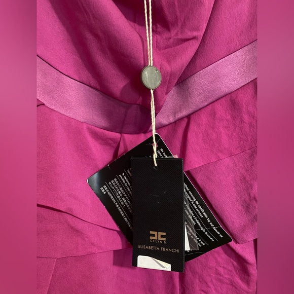 ELISABETTA FRANCHI Magenta Sleeveless halter Bustier Tube Style Shirt Top Sz 46 - Picture 6 of 12
